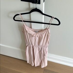 Pale Pink Ruffled Spaghetti Strap Mini dress